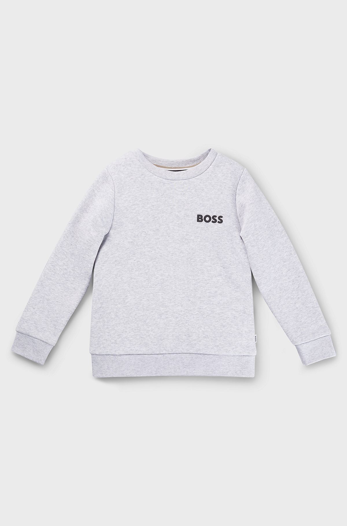 Kids' cotton-blend sweatshirt with logo print, Light Grey