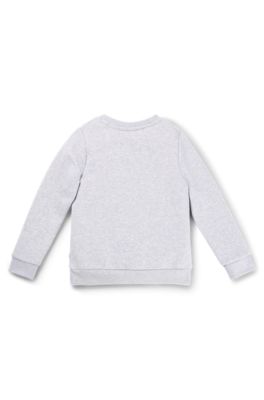 キッズ コットンブレンド スウェットシャツ ロゴプリント, ライトグレー