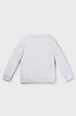 Kids' cotton-blend sweatshirt with logo print, Light Grey