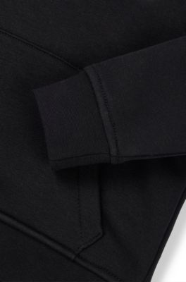 Kids' cotton-blend hoodie with contrast logo, Black