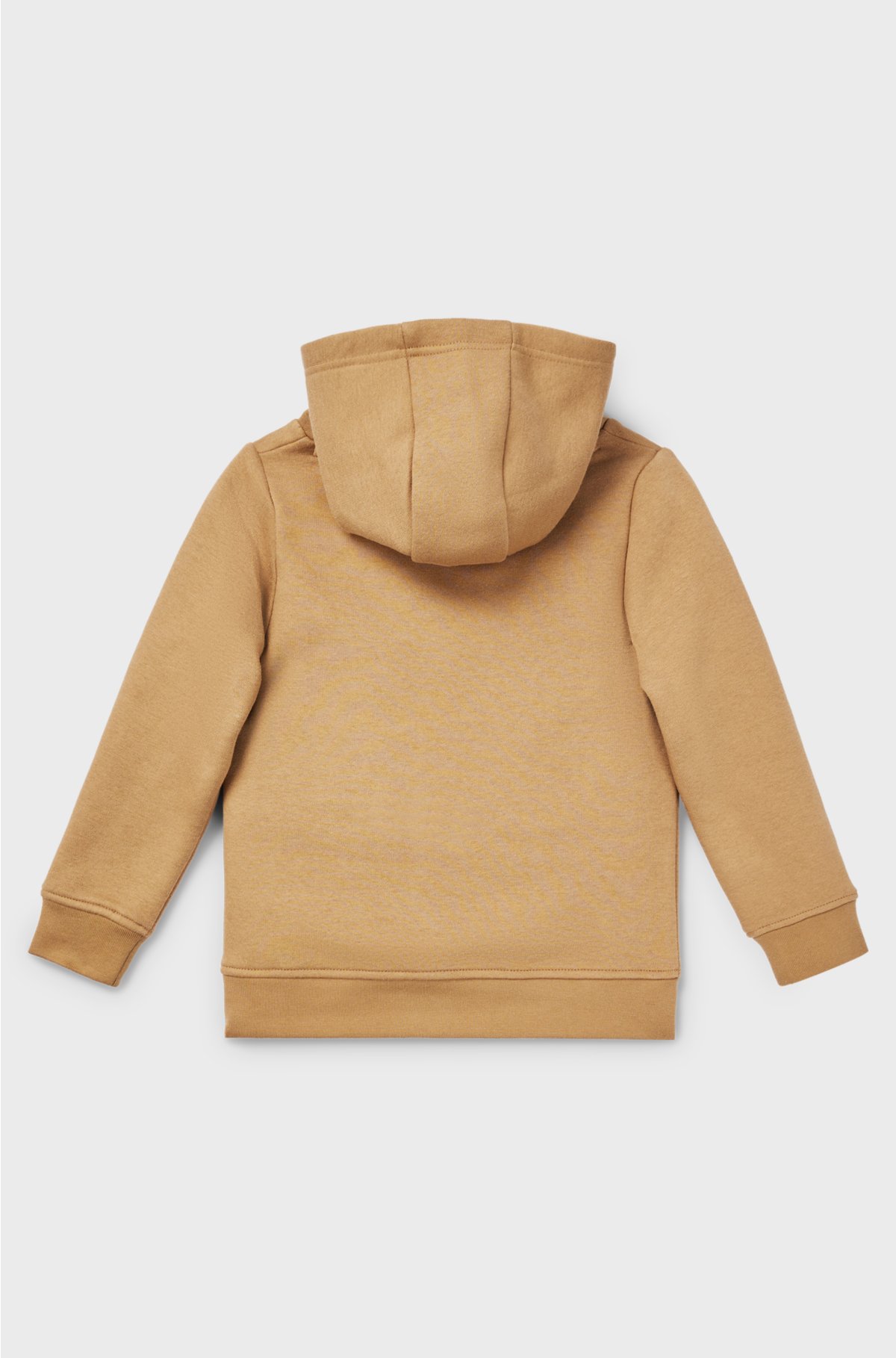 Kids' cotton-blend hoodie with contrast logo, Brown
