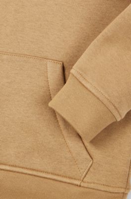 Kids' cotton-blend hoodie with contrast logo, Brown
