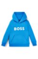 Kids' cotton-blend hoodie with contrast logo, Blue