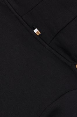 Kids' cotton-blend hoodie with signature-stripe detail, Black