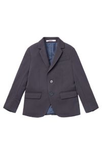 Regular-Fit Kids-Blazer aus Stretch-Wolle, Dunkelblau