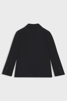 Regular-Fit Kids-Blazer aus Stretch-Wolle, Dunkelblau