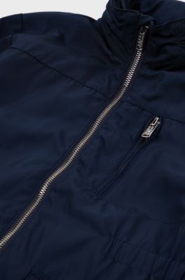 Kids' water-repellent jacket with zipaway hood, Dark Blue