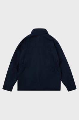 Kids' water-repellent jacket with zipaway hood, Dark Blue