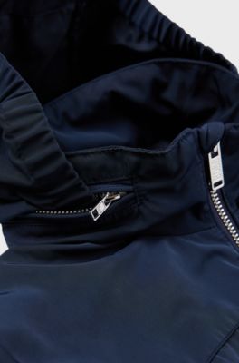 Kids' water-repellent jacket with zipaway hood, Dark Blue