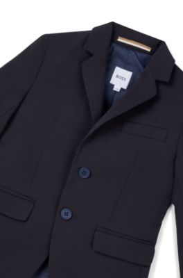 Kids' suit jacket in stretch wool, Dark Blue