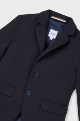 Kids' suit jacket in stretch wool, Dark Blue