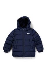 Kids' hooded jacket with logo print, Dark Blue