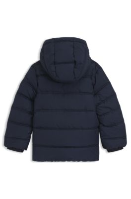 Kids' hooded jacket with logo print, Dark Blue