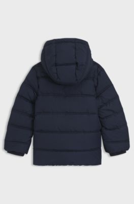 Kids' hooded jacket with logo print, Dark Blue