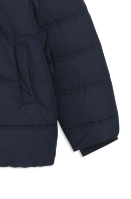 Kids' hooded jacket with logo print, Dark Blue