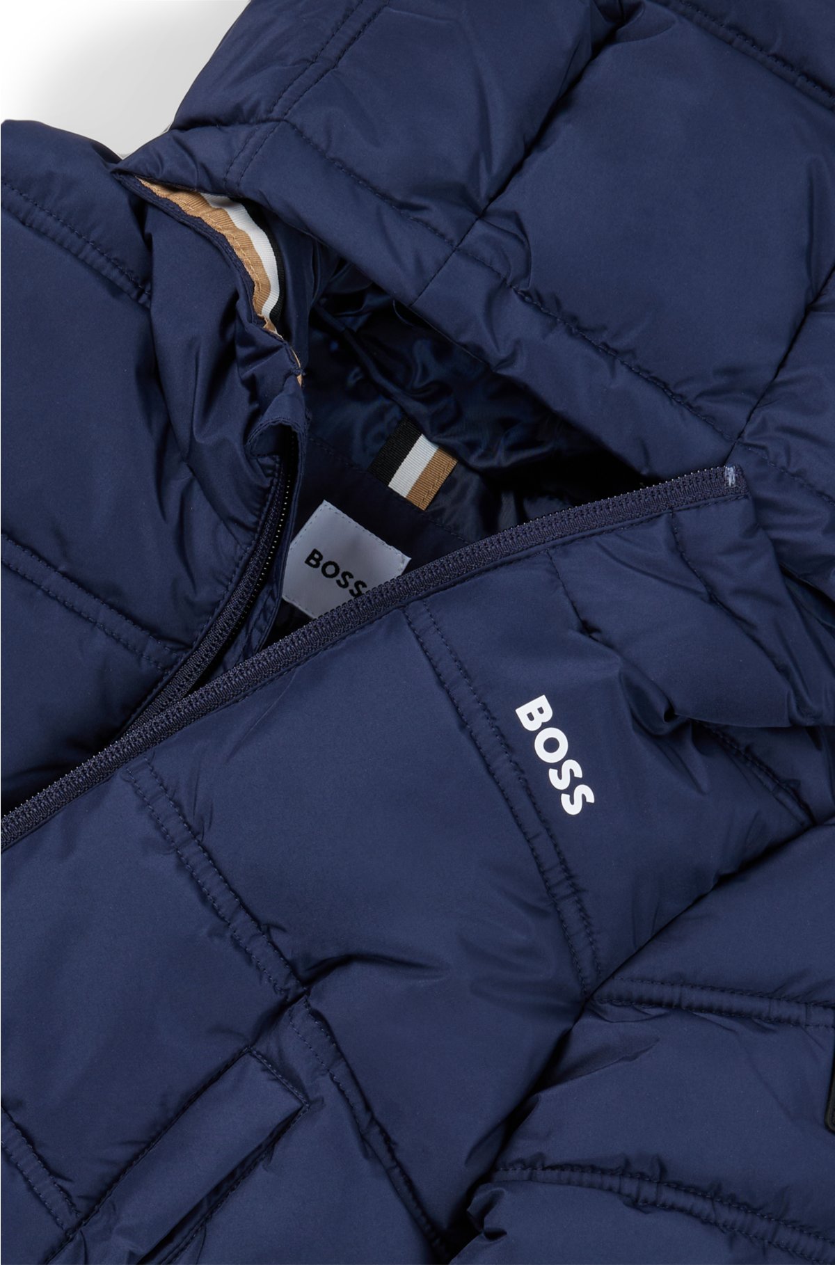 BOSS - Kids' hooded jacket with logo print