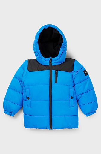 Kids' hooded jacket with logo details, Blue