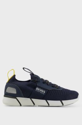 Kids' sock trainers with logo details, Black