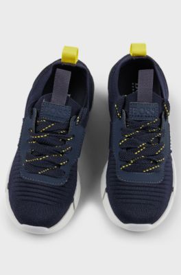Kids' sock trainers with logo details, Black