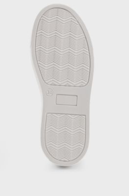 Kids' low-top trainers in leather and suede, White