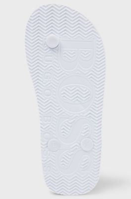 Kids' flip-flops with logo details, White