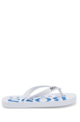 Kids' flip-flops with logo details, White