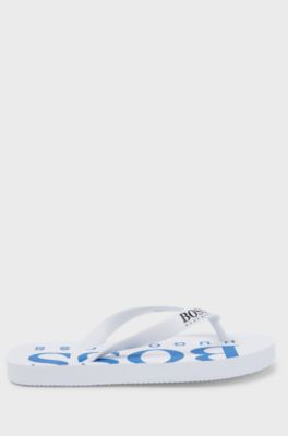 Kids' flip-flops with logo details, White