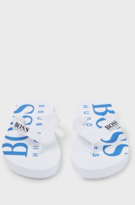 Kids' flip-flops with logo details, White