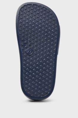 Kids' slides with multi-coloured logo print, Dark Blue