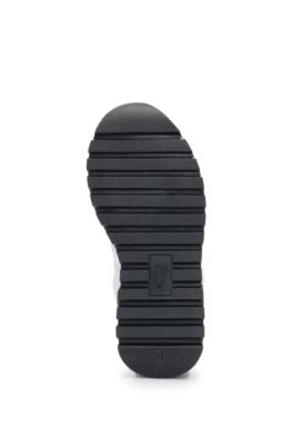 Baskets pour enfant en m&eacute;lange de mati&egrave;res avec monogramme, Blanc