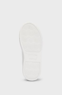 Kids' leather trainers with monograms and logos, White