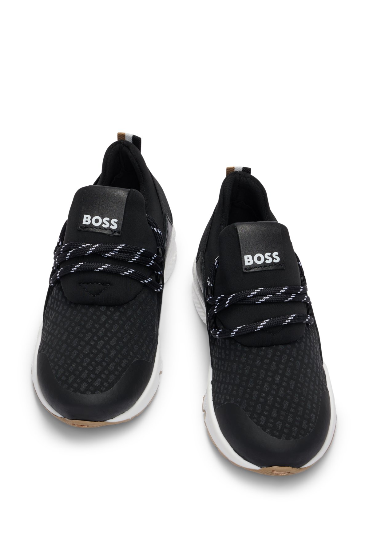 Kids' hybrid trainers with monograms and logos, Black