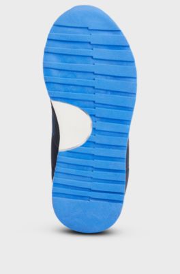 Kids&rsquo; lace-up trainers with logo details, Dark Blue