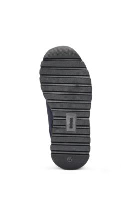 Kids' lace-up trainers with logo details, Dark Blue