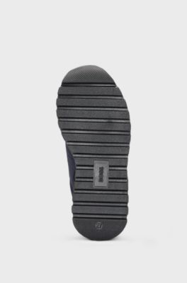 Kids' lace-up trainers with logo details, Dark Blue