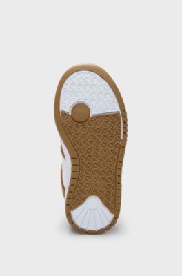 Kids' high-top trainers with logo details, White