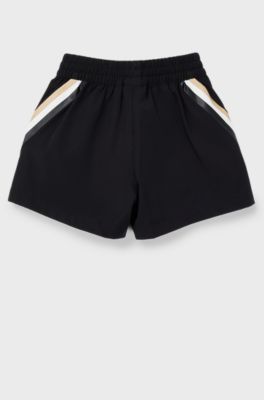 BOSS x Matteo Berrettini kids' shorts with signature stripes, Black