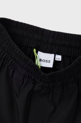BOSS x Matteo Berrettini kids' shorts with signature stripes, Black