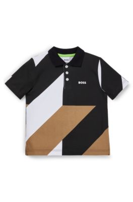 BOSS x Matteo Berrettini kids' polo shirt with signature artwork, White