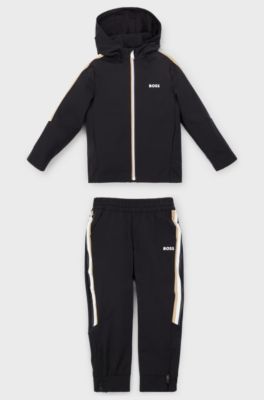 BOSS x Matteo Berrettini kids' tracksuit with logo details, Black