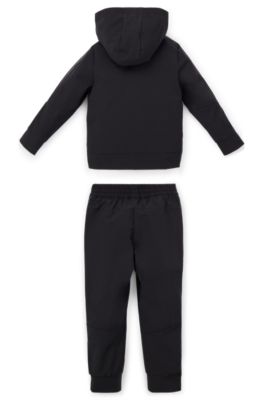 BOSS x Matteo Berrettini 키즈 로고 디테일 트랙수트, 블랙