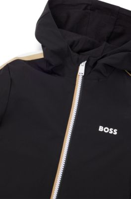 BOSS x Matteo Berrettini 키즈 로고 디테일 트랙수트, 블랙