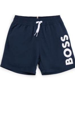 BOSS Short de bain a sechage rapide et logo vertical pour enfant