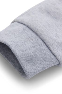 Pantalones de ch&aacute;ndal para ni&ntilde;os en forro polar con logo vertical estampado, Gris claro