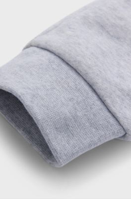 Kids-Jogginghose aus Fleece mit vertikalem Logo-Print, Hellgrau