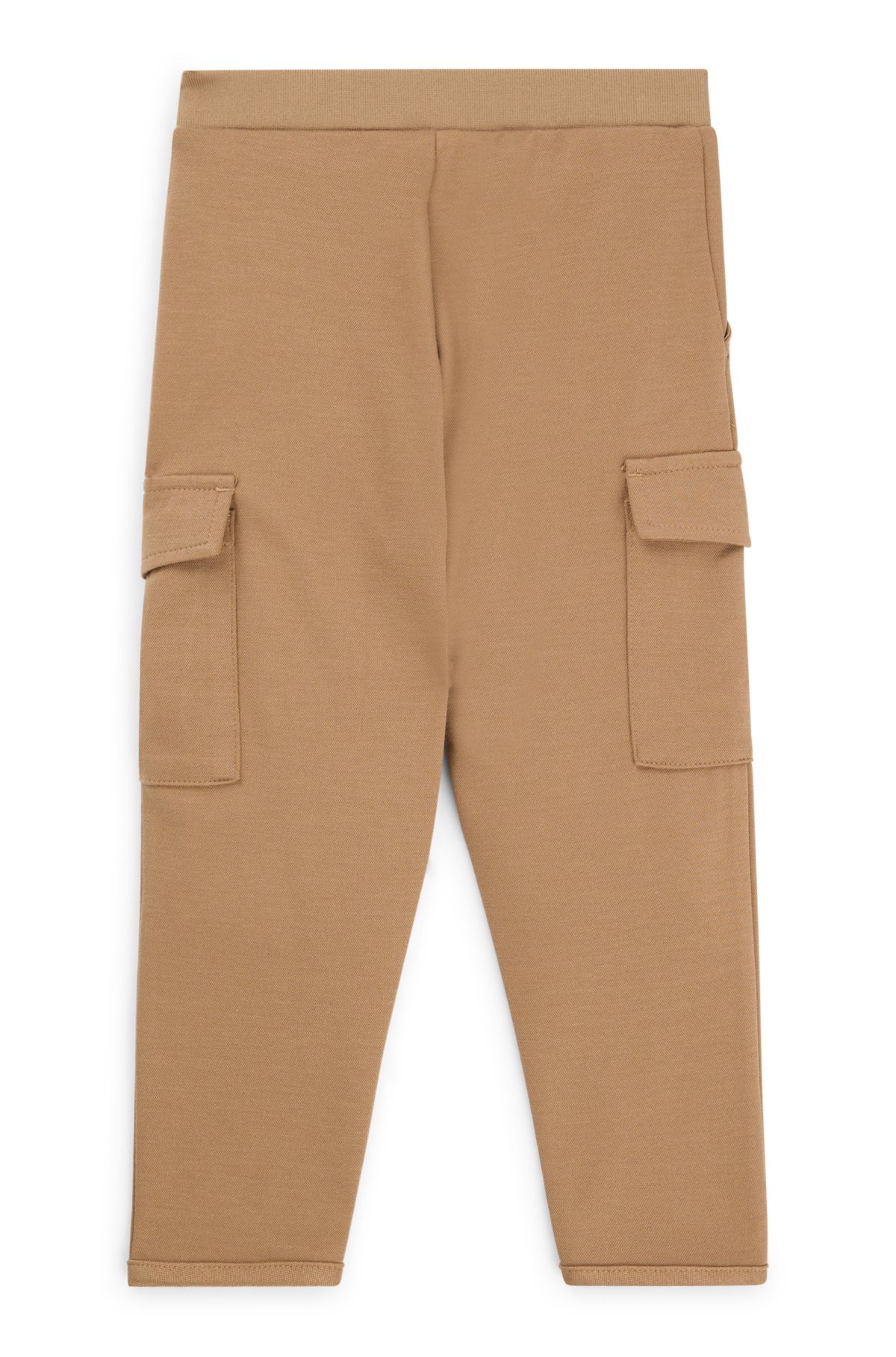 Kids' cargo trousers in stretch piqué, Brown