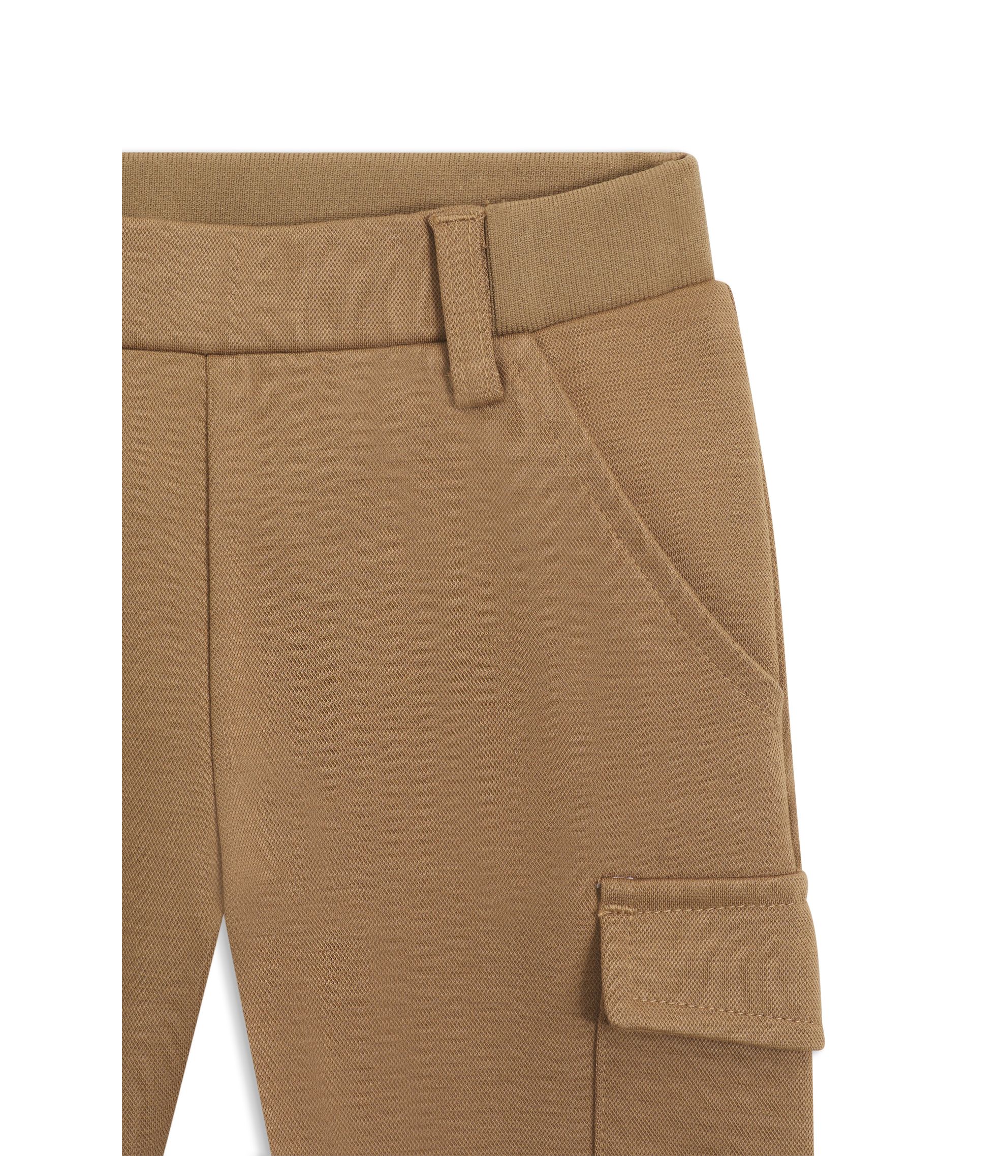 Bavariashop Pantaloni Jogging Bambino In Stile Pelle - Marrone - 100% Cotone - Con Bava E Pettorina Ricamata - 2