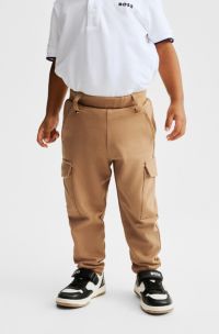 Pantalon cargo en piqué stretch pour enfant, Marron