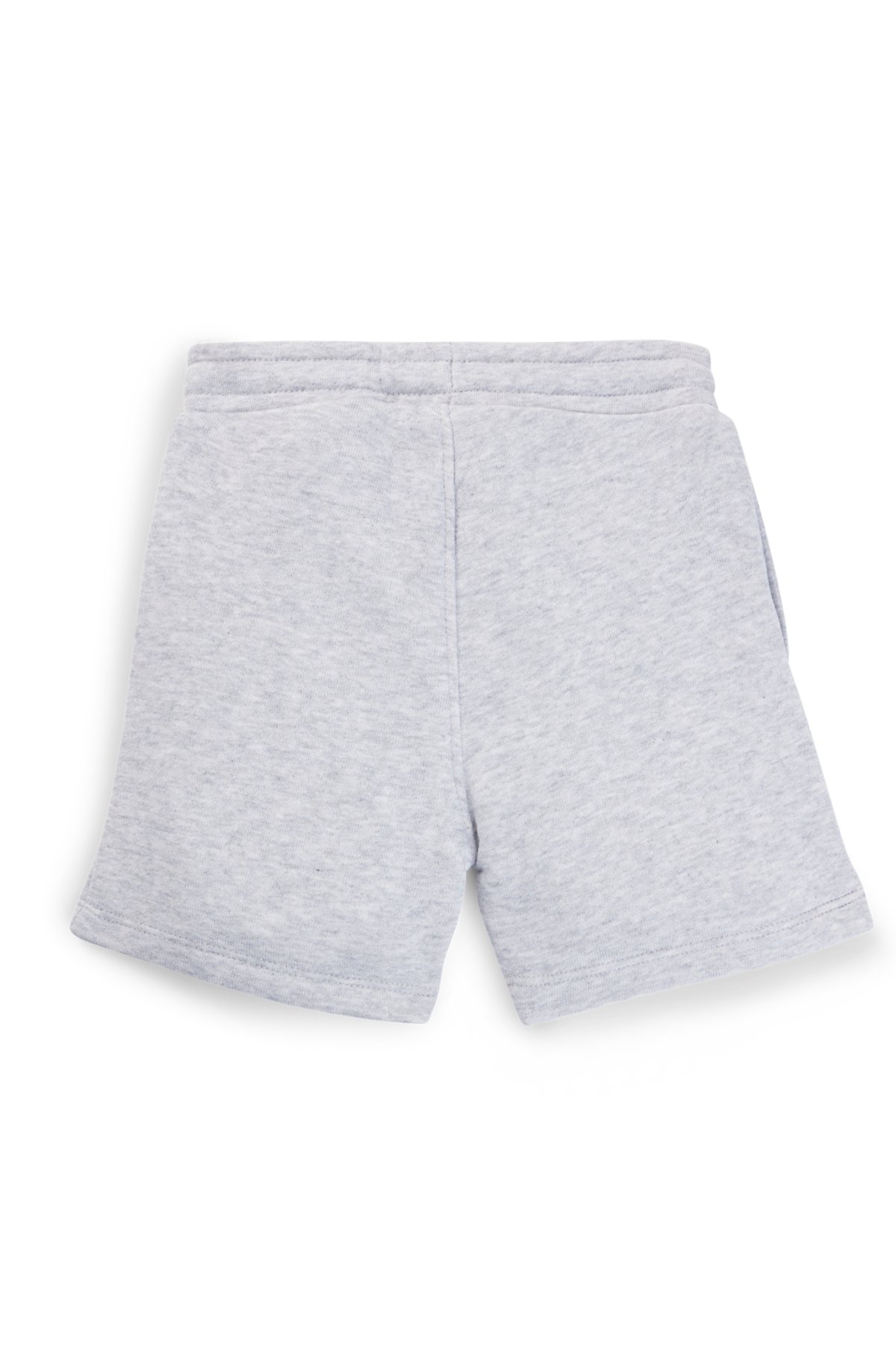 Kids' fleece shorts with vertical logo print, Light Grey