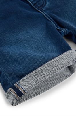 키즈 니트 블루 스트레치 데님 쇼츠, 다크 블루